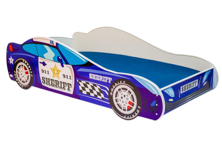 Cama de solteiro infantil car ksb001 80x160 cm azul
