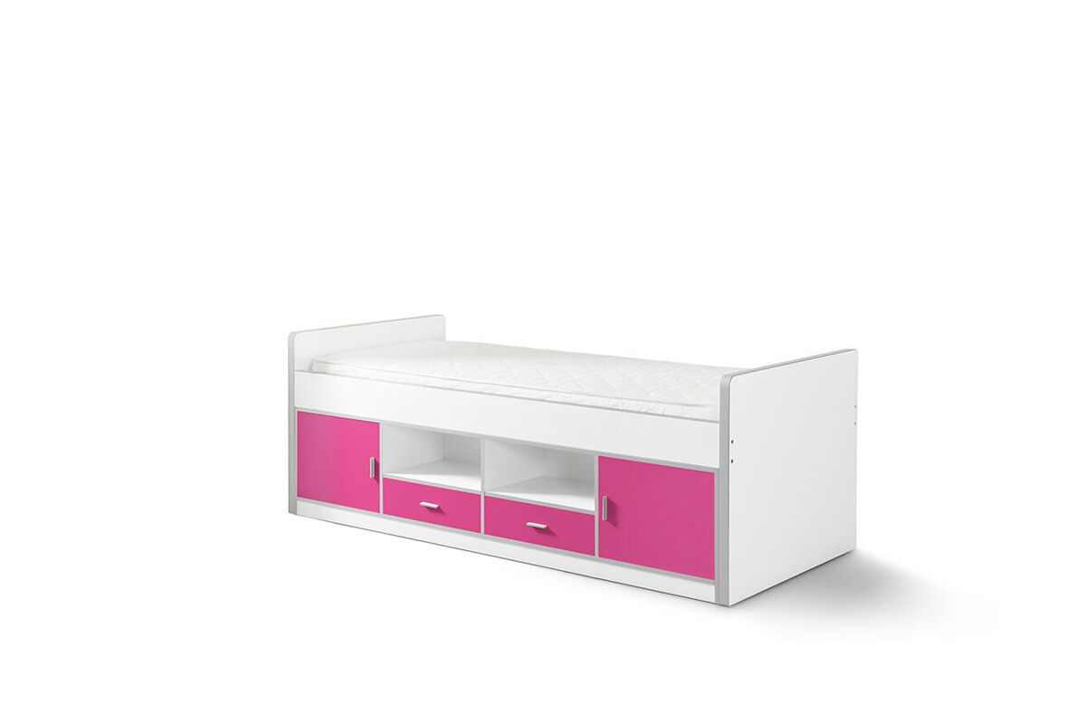 Cama de solteiro infantil bonny ksb005 90x200 cm rosa