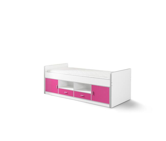 Cama de solteiro infantil bonny ksb005 90x200 cm rosa
