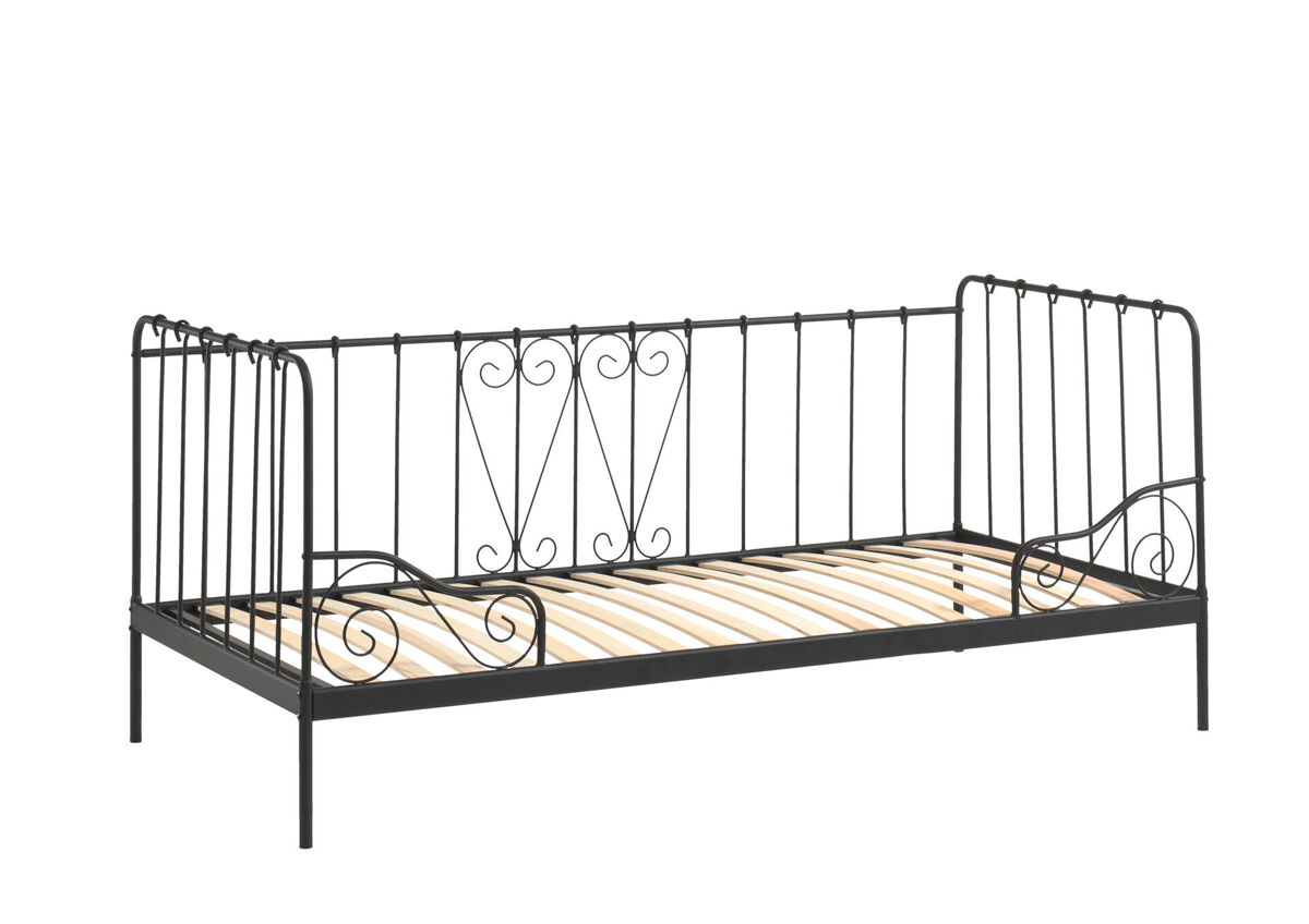 Cama de solteiro infantil alice ksb005 90x200 cm preto