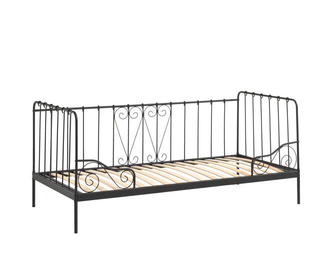 Cama de solteiro infantil alice ksb005 90x200 cm preto