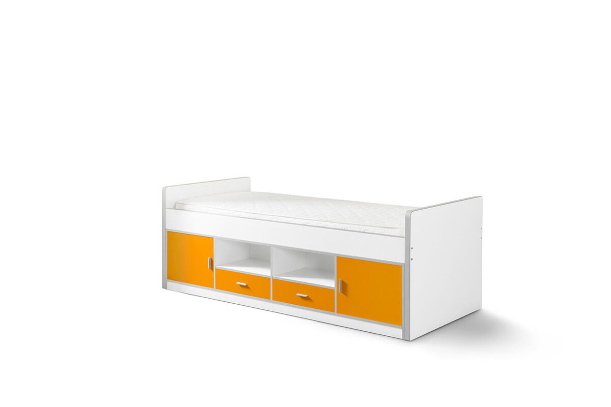 Cama de solteiro infantil bonny ksb005 90x200 cm laranja