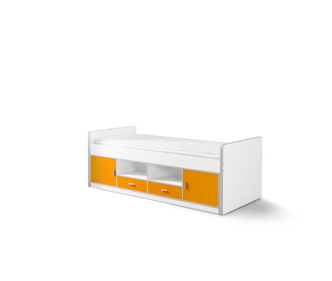 Cama de solteiro infantil bonny ksb005 90x200 cm laranja