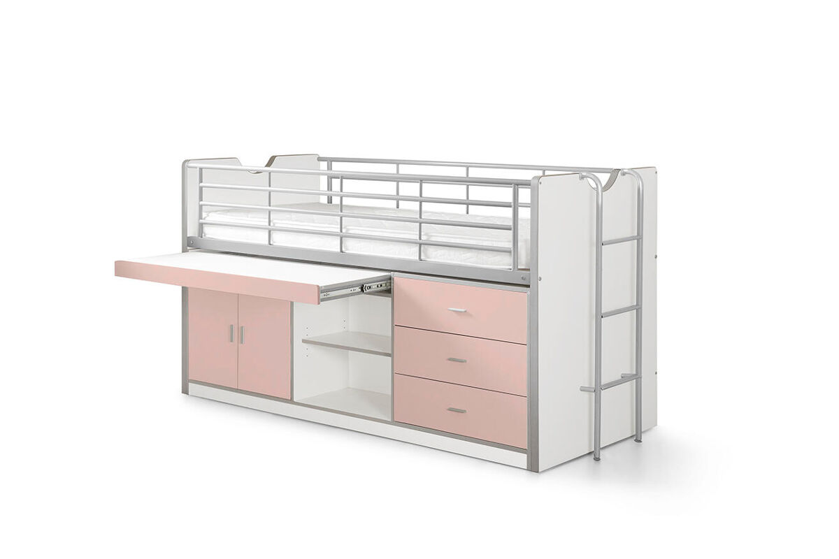 Cama de solteiro infantil bonny ksb005 90x200 cm rosa