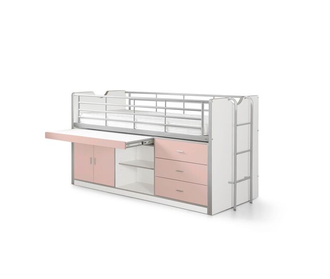 Cama de solteiro infantil bonny ksb005 90x200 cm rosa