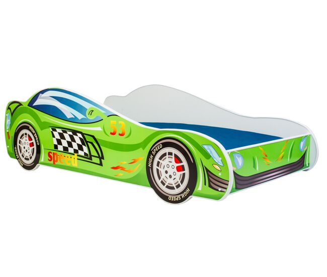 Cama de solteiro infantil car ksb001 80x160 cm verde