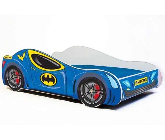 Cama de solteiro infantil car ksb001 80x160 cm azul