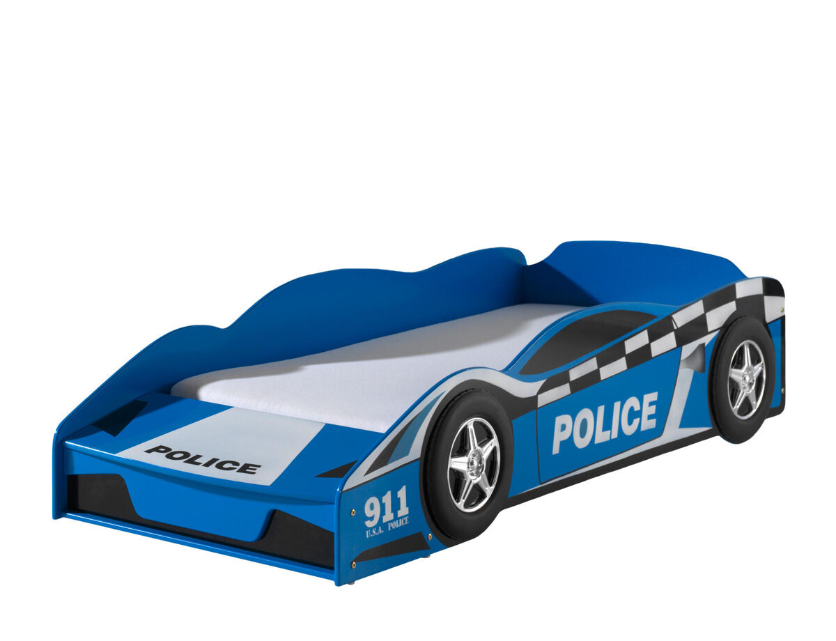 Cama de solteiro infantil auto ksb015 70x140 cm azul