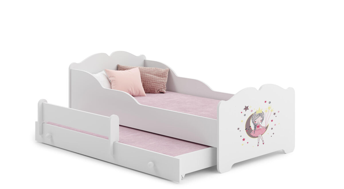 Cama de solteiro infantil anna ksb001 80x160 cm branco