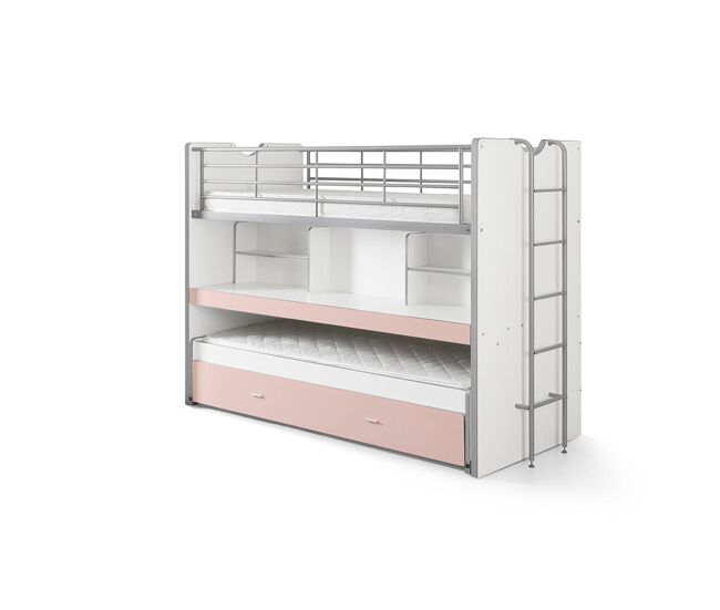 Cama de solteiro infantil bonny ksb005 90x200 cm rosa