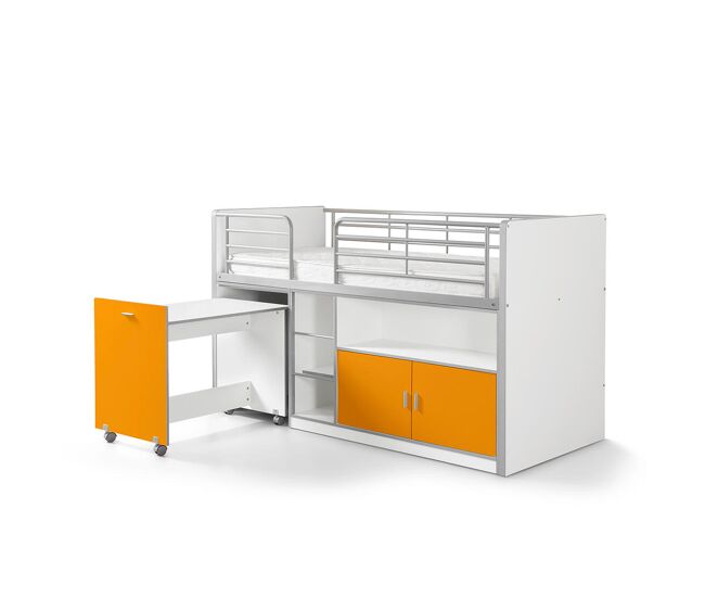 Cama de solteiro infantil bonny ksb005 90x200 cm laranja