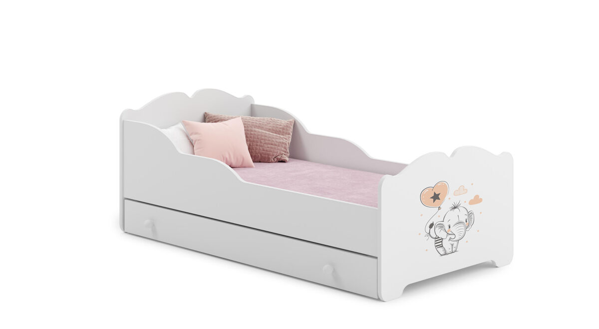 Cama de solteiro infantil anna ksb015 70x140 cm branco