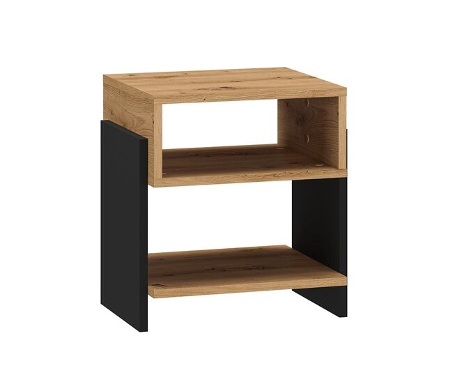 Mesa de cabeceira tara madeira e preto