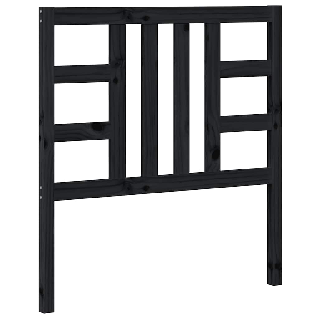 Vidaxl cabeceira de cama 96x4x100 cm pinho maciço preto