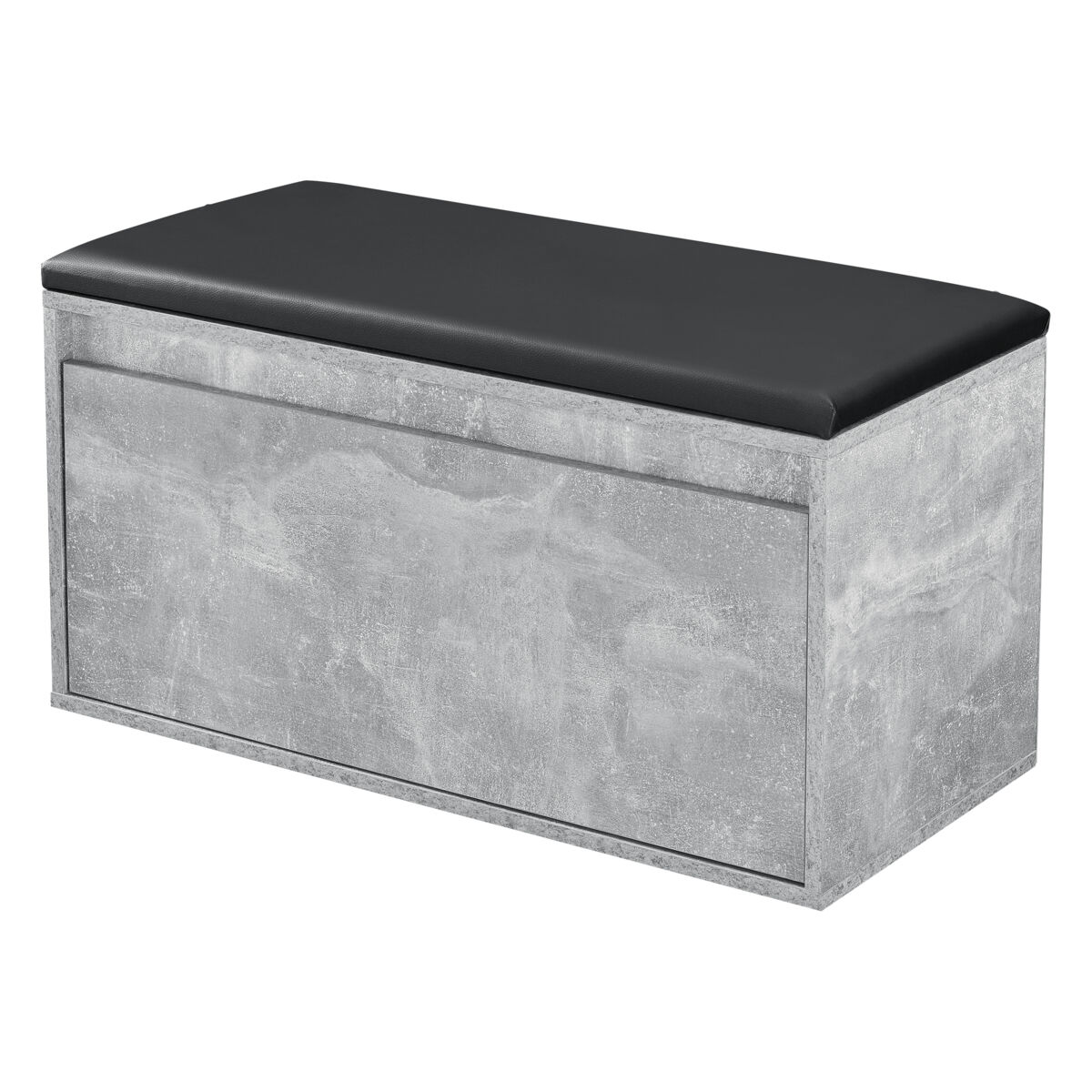 Bancada para sapateira degerfors com gaveta 80x39x45 cm - efeito betão/preto [en.casa]