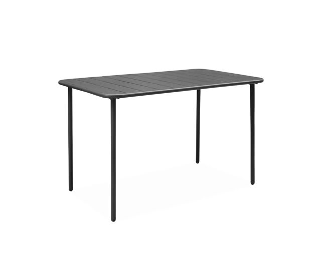 Mesa de jardim metálica de 4 lugares, amelia 120cm, antracite, 120x70x72.5 cm
