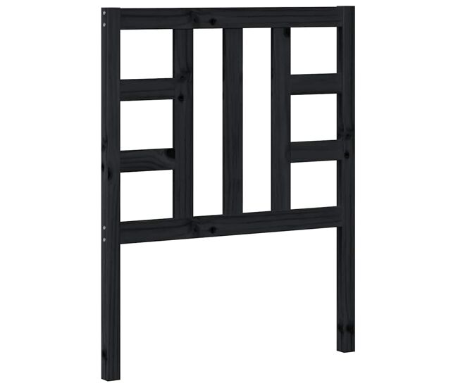 Vidaxl cabeceira de cama 81x4x100 cm pinho maciço preto