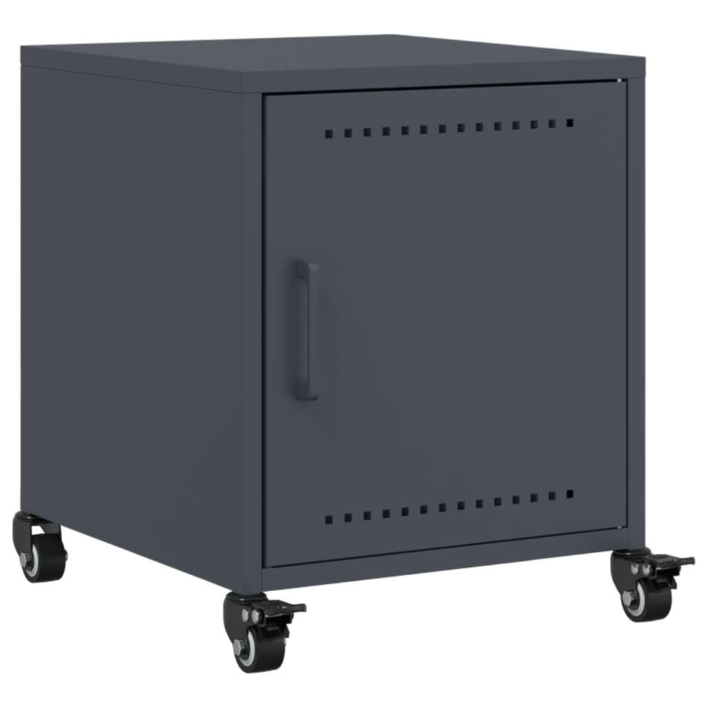 Vidaxl mesa de cabeceira 36x39x43,5 cm aço antracite