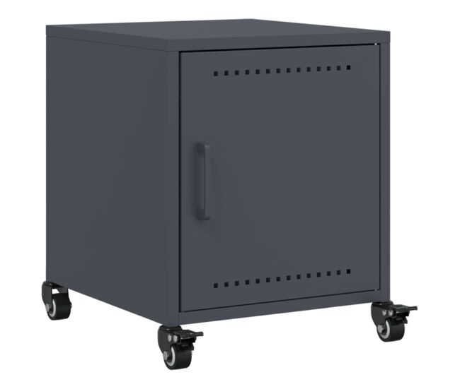 Vidaxl mesa de cabeceira 36x39x43,5 cm aço antracite