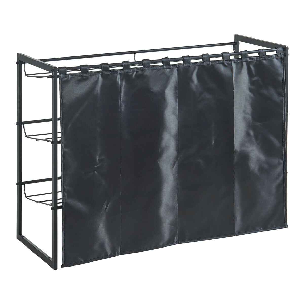 Sapateira sel com cortina - preto [en.casa]