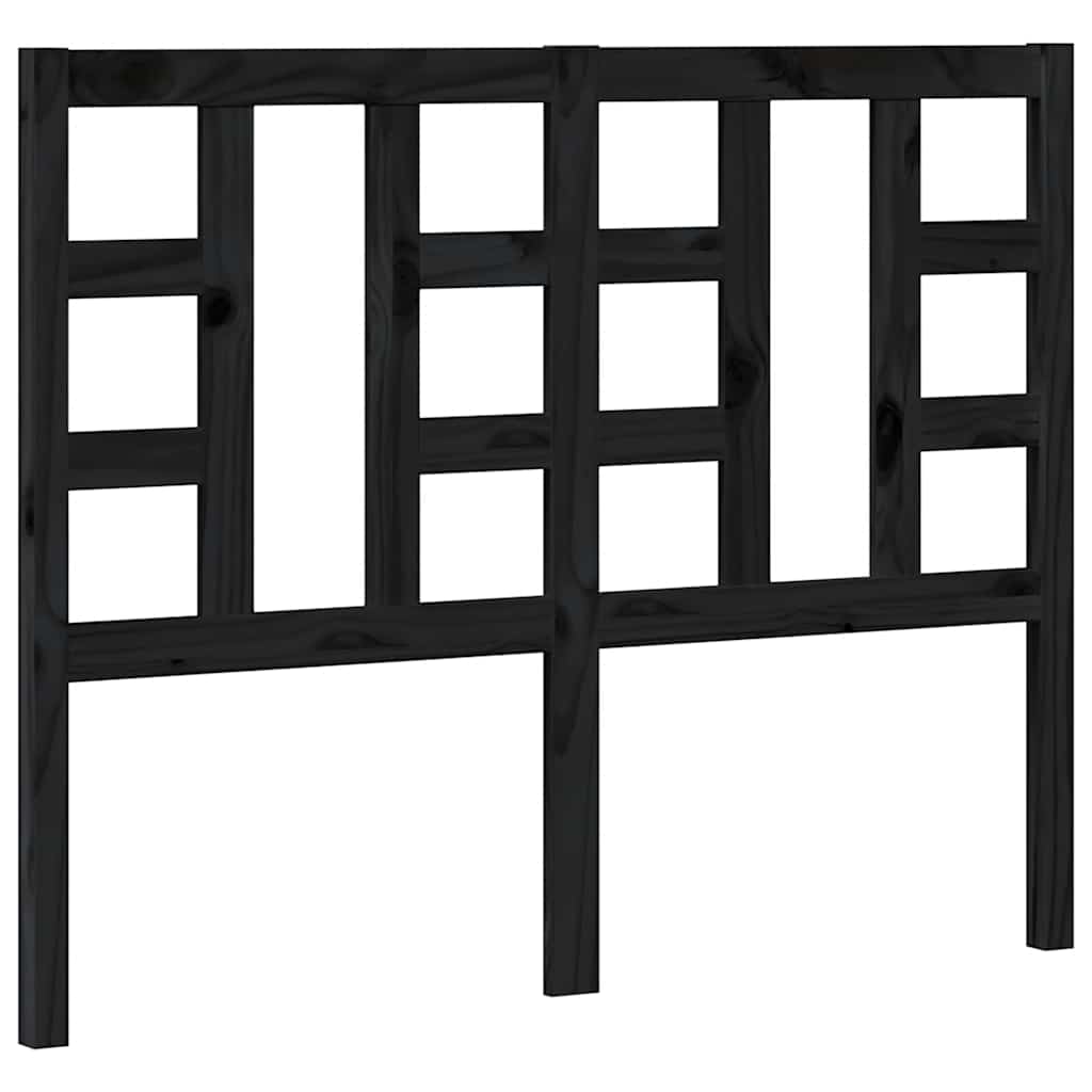 Vidaxl cabeceira de cama 126x4x100 cm pinho maciço preto