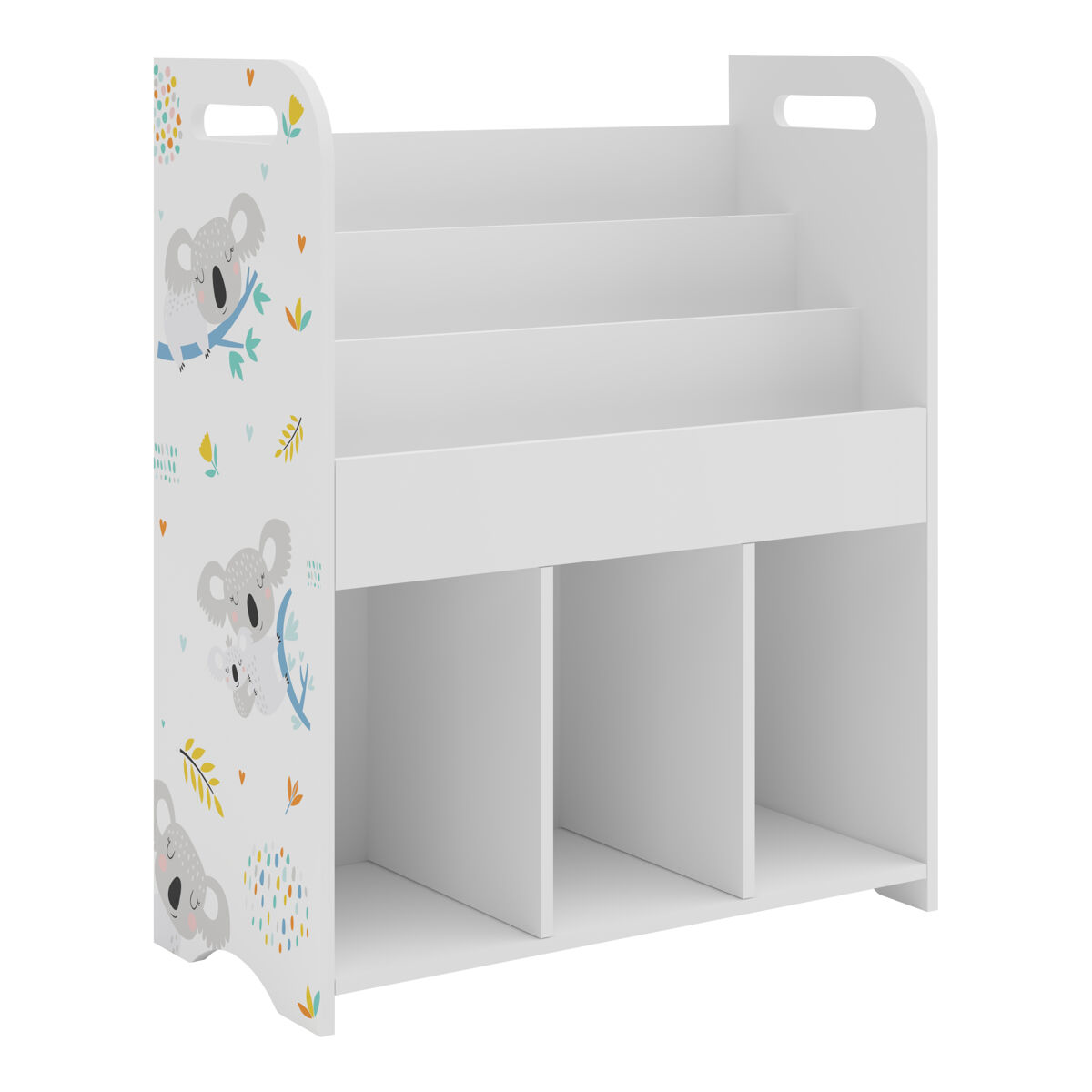 Étagère de livros para enfants em aglomerado de madeira røyrvik 75x62x29cm - motivo koala [en.casa]
