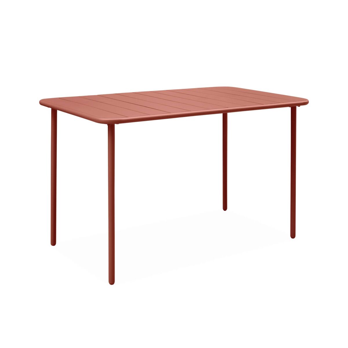 Mesa de jardim metálica de 4 lugares, amelia 120cm, terracota, 120x70x72.5 cm