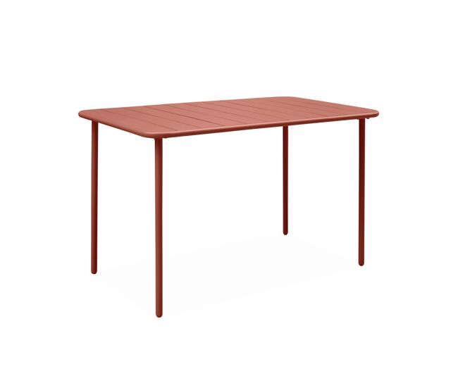 Mesa de jardim metálica de 4 lugares, amelia 120cm, terracota, 120x70x72.5 cm