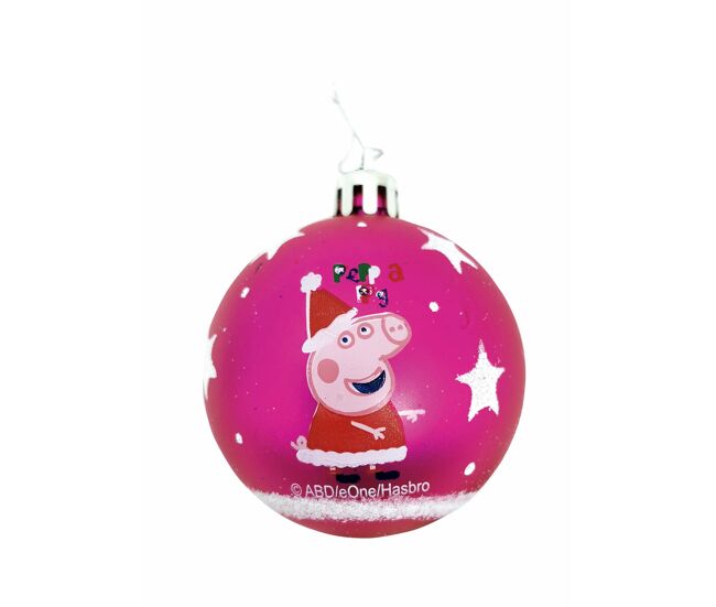 Bola de natal peppa pig cosy corner fúcsia 6 unidades plástico (ø 8 cm)