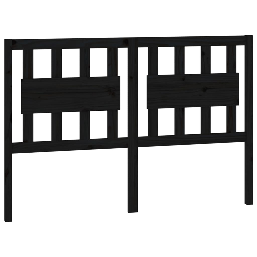 Vidaxl cabeceira de cama 125,5x4x100 cm pinho maciço preto