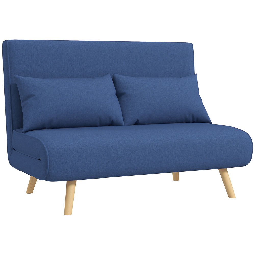 Sofá Cama Poliéster, Espuma e Metal HOMCOM, casa - sófas
