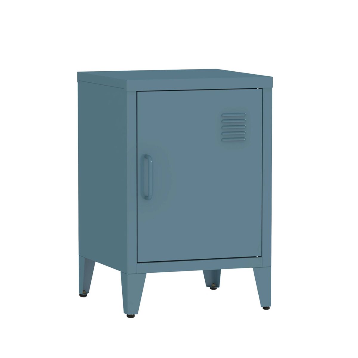 Mesa de cabeceira industrial 1 porta, soho, bleu escuro, 38x38x57 cm