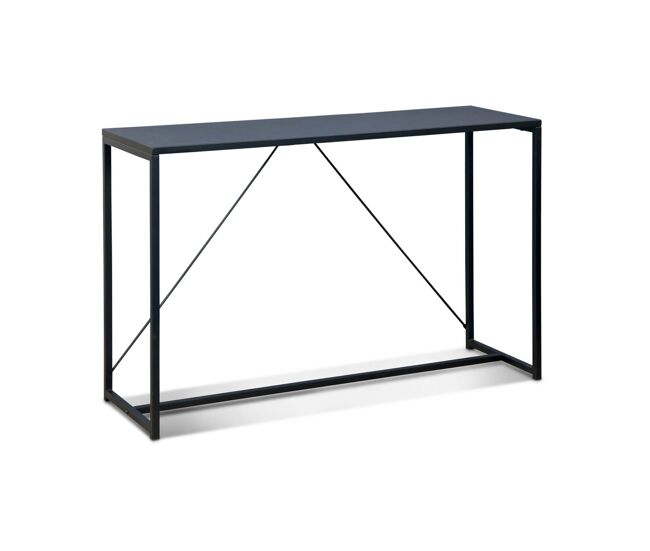Consola metálica com barra de reforço, 120cm, industrielle, preto, 120x39x79 cm