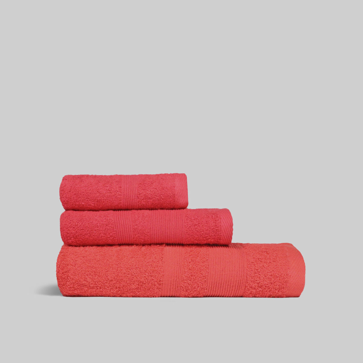 Pack de 3 toalhas rojo (30x50cm, 50x100cm y 70x140cm) donegal collections.
