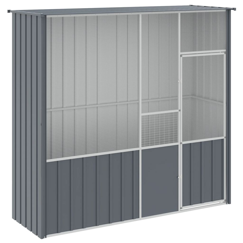 Vidaxl gaiola p/ pássaros 215x78x200 cm aço galvanizado antracite