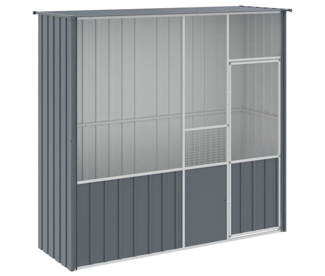 Vidaxl gaiola p/ pássaros 215x78x200 cm aço galvanizado antracite