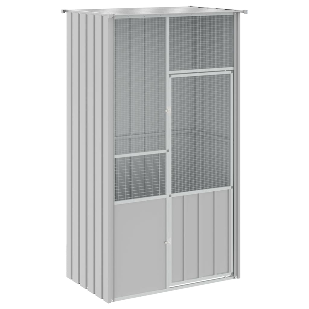 Vidaxl gaiola p/ pássaros 115x78x200 cm aço galvanizado cinzento