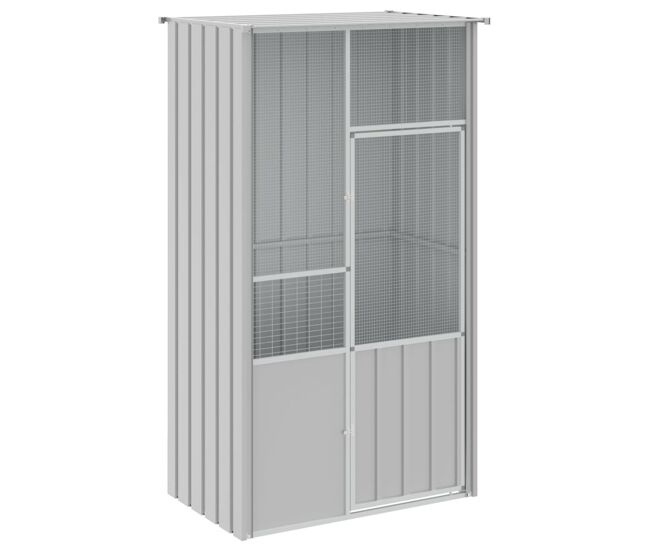 Vidaxl gaiola p/ pássaros 115x78x200 cm aço galvanizado cinzento