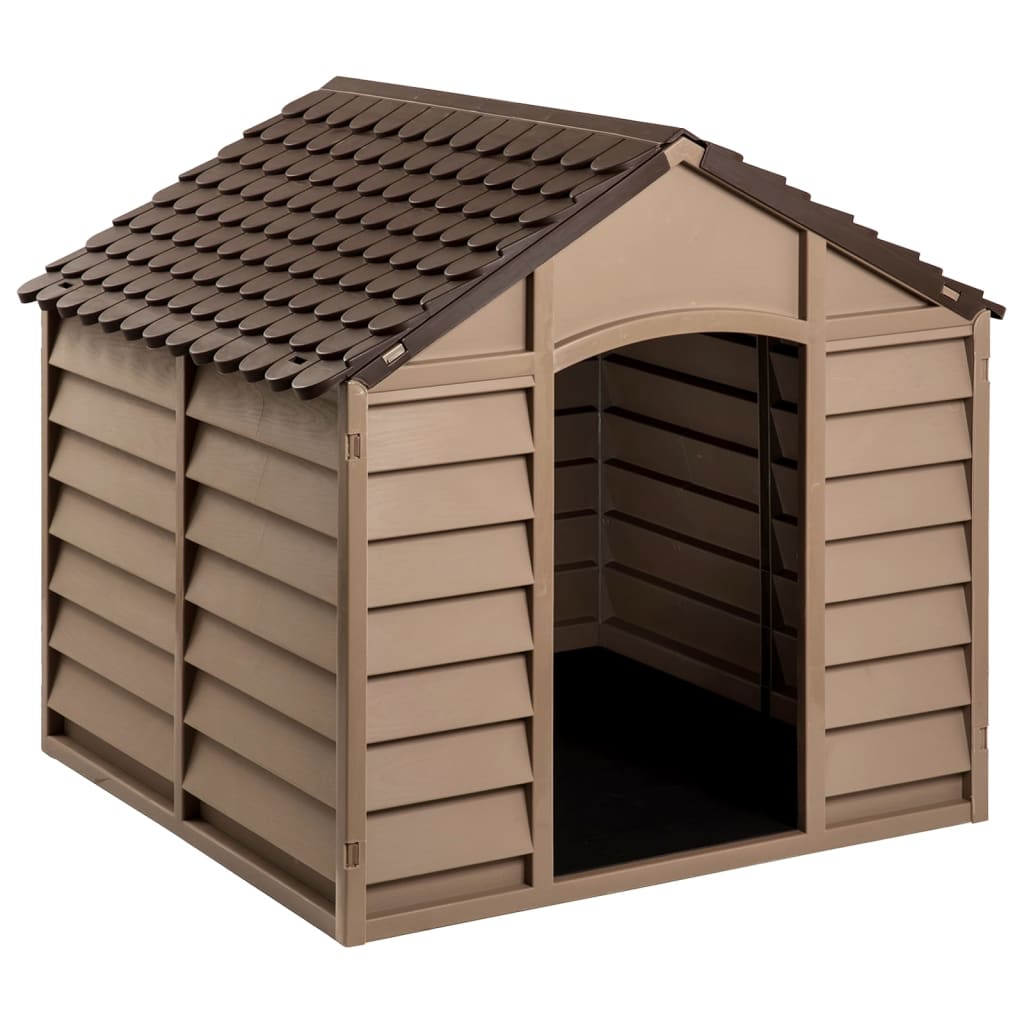 Vidaxl casota para cães 86x84x82 cm polipropileno castanho