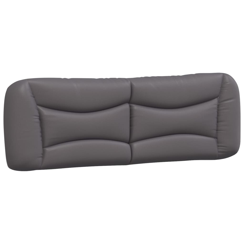 Vidaxl almofadão de cabeceira hvar 160 cm couro artificial cinzento