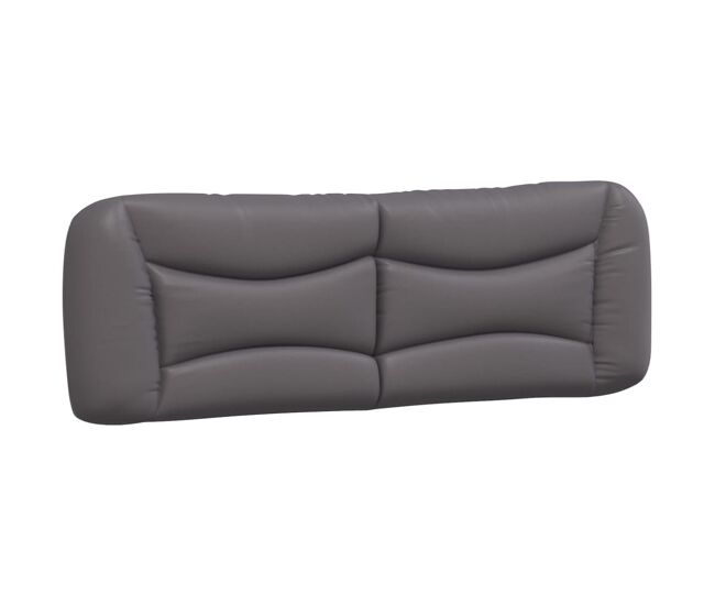 Vidaxl almofadão de cabeceira hvar 160 cm couro artificial cinzento