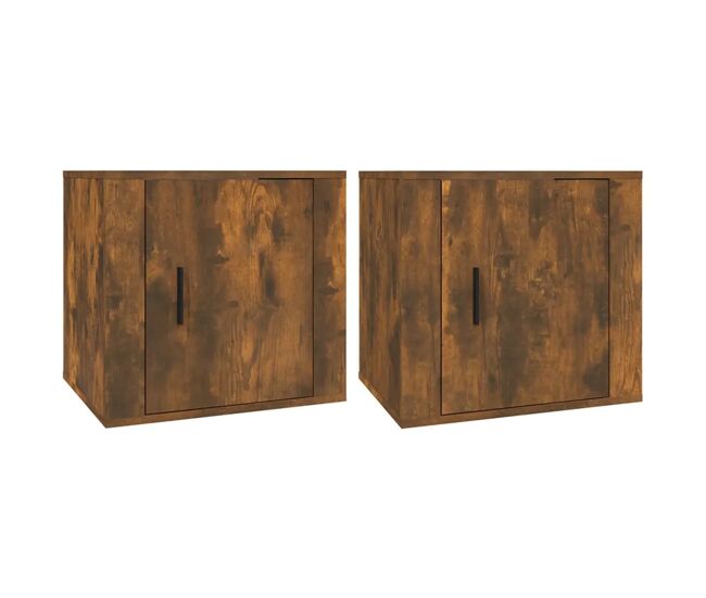 Vidaxl mesas de cabeceira 2 pcs 50x39x47 cm cor carvalho fumado