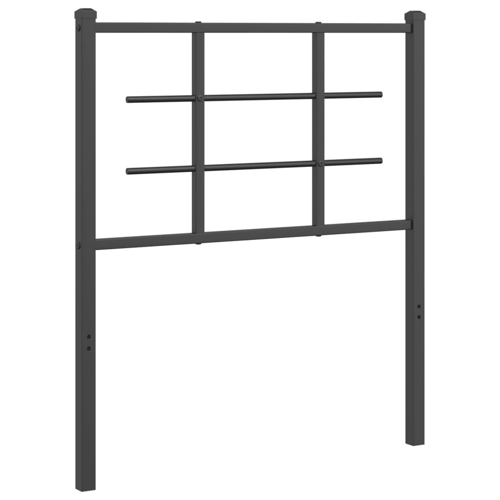 Vidaxl cabeceira de cama 75 cm metal preto