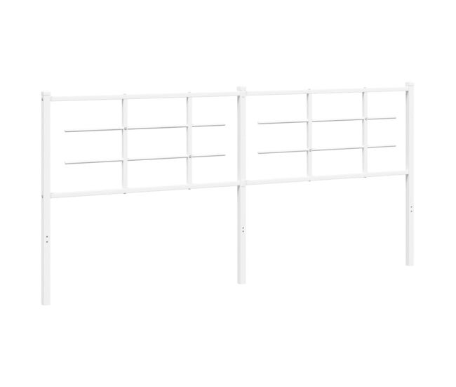 Vidaxl cabeceira de cama 200 cm metal branco