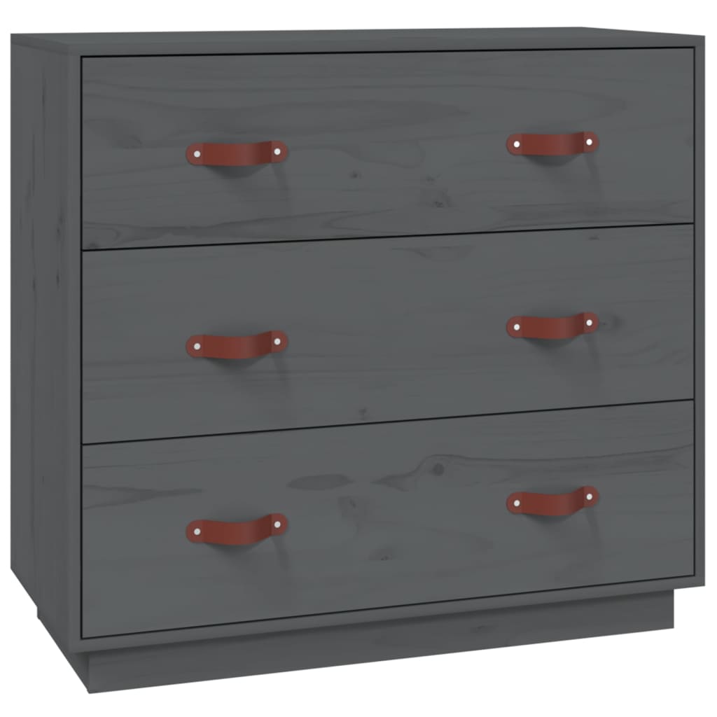 Vidaxl mesa consola 80x40x75 cm madeira de pinho maciça cinza