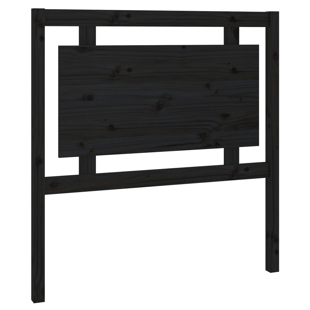 Vidaxl cabeceira de cama 95,5x4x100 cm pinho maciço preto