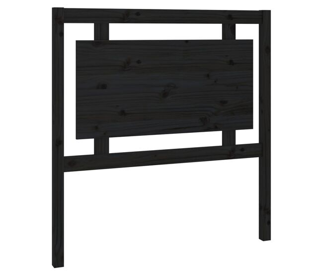 Vidaxl cabeceira de cama 95,5x4x100 cm pinho maciço preto