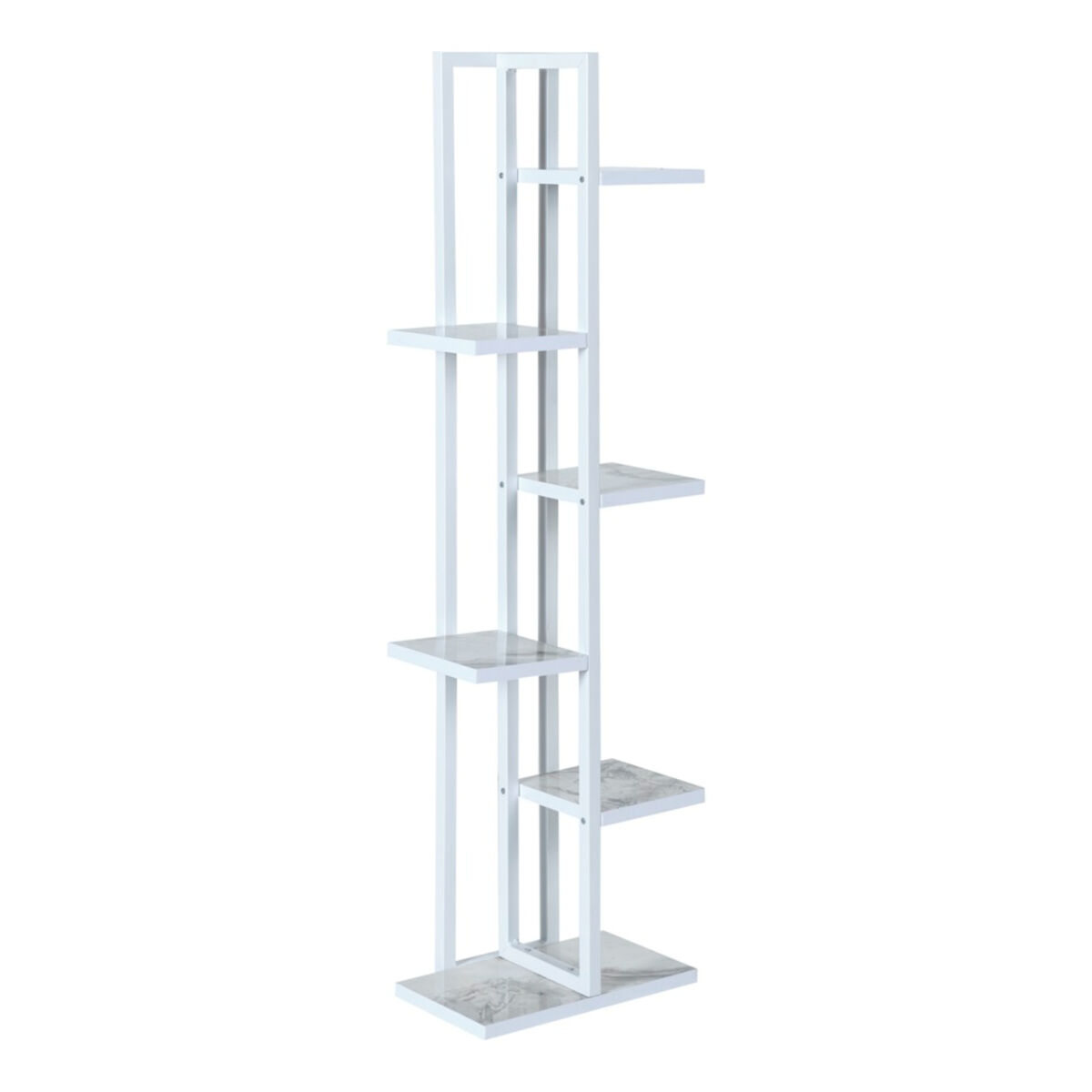 Suporte para plantas tohmajärvi 5 níveis metal/aglomerado 120 x 34 x 21 cm mármore branco [en.casa]