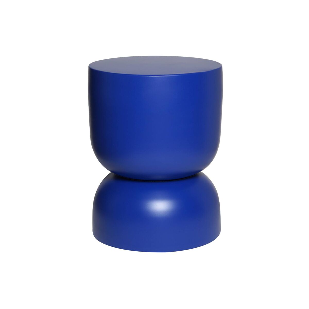Mesa de apoio, mesa lateral, mesa de cabeceira metal, madi, azul, 32x32x42 cm