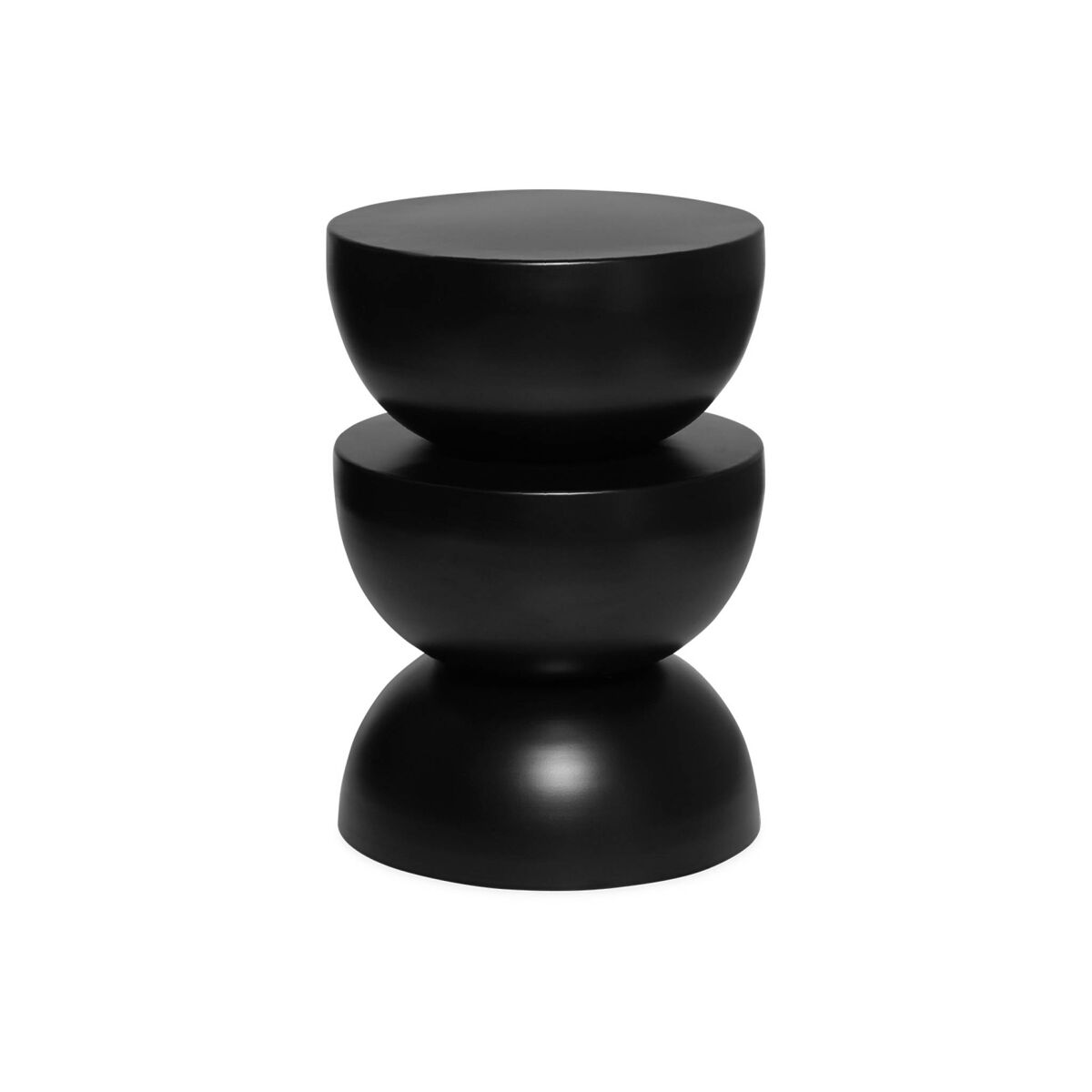 Mesa auxiliar, mesa de centro, mesa de cabeceira em metal, coumba, preto, 32x32x46.5 cm